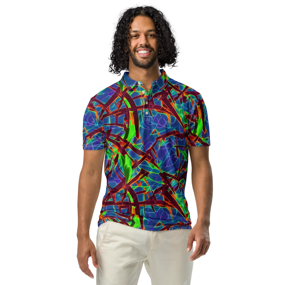 Luminous Crackle on Men's Slim Fit Polo Shirt — Front