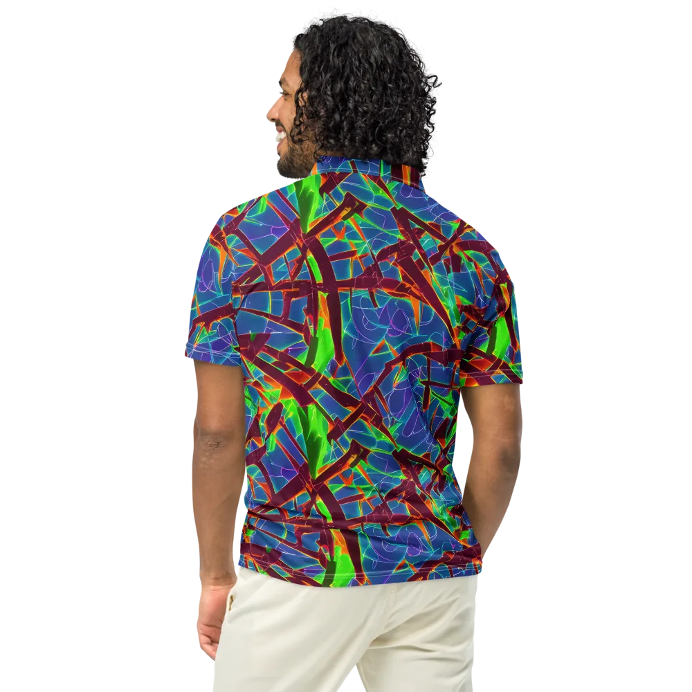 Luminous Crackle on Men's Slim Fit Polo Shirt — Back