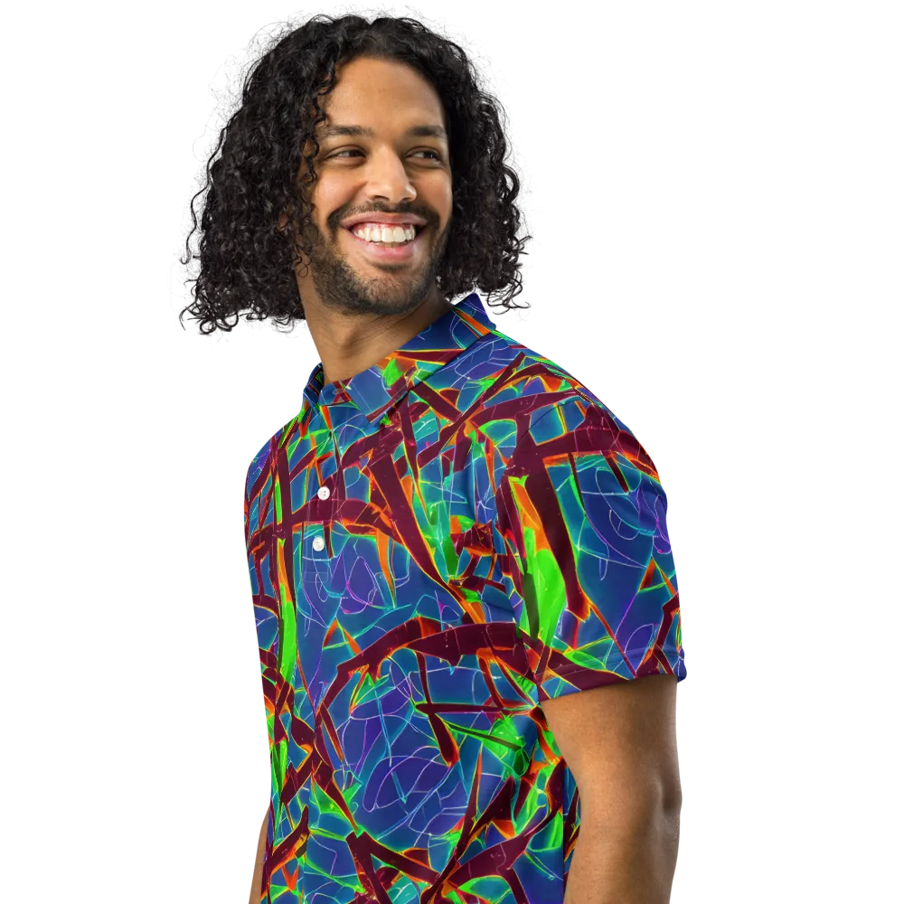 Luminous Crackle on Men's Slim Fit Polo Shirt — Left Front