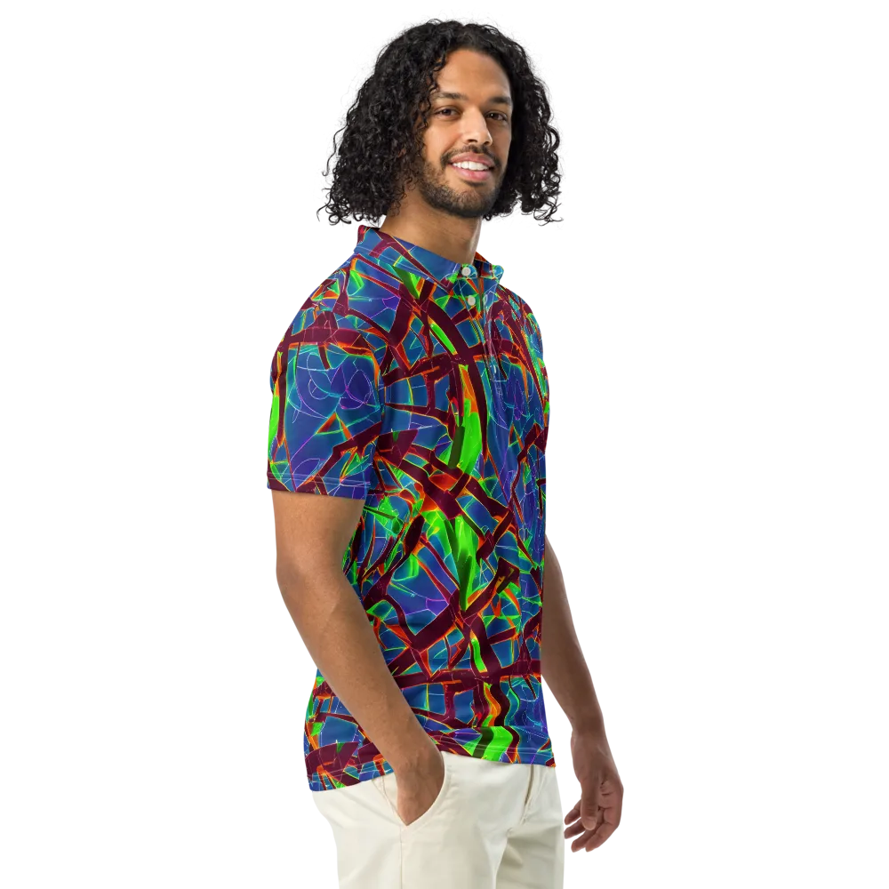 Luminous Crackle on Men's Slim Fit Polo Shirt — Right Front
