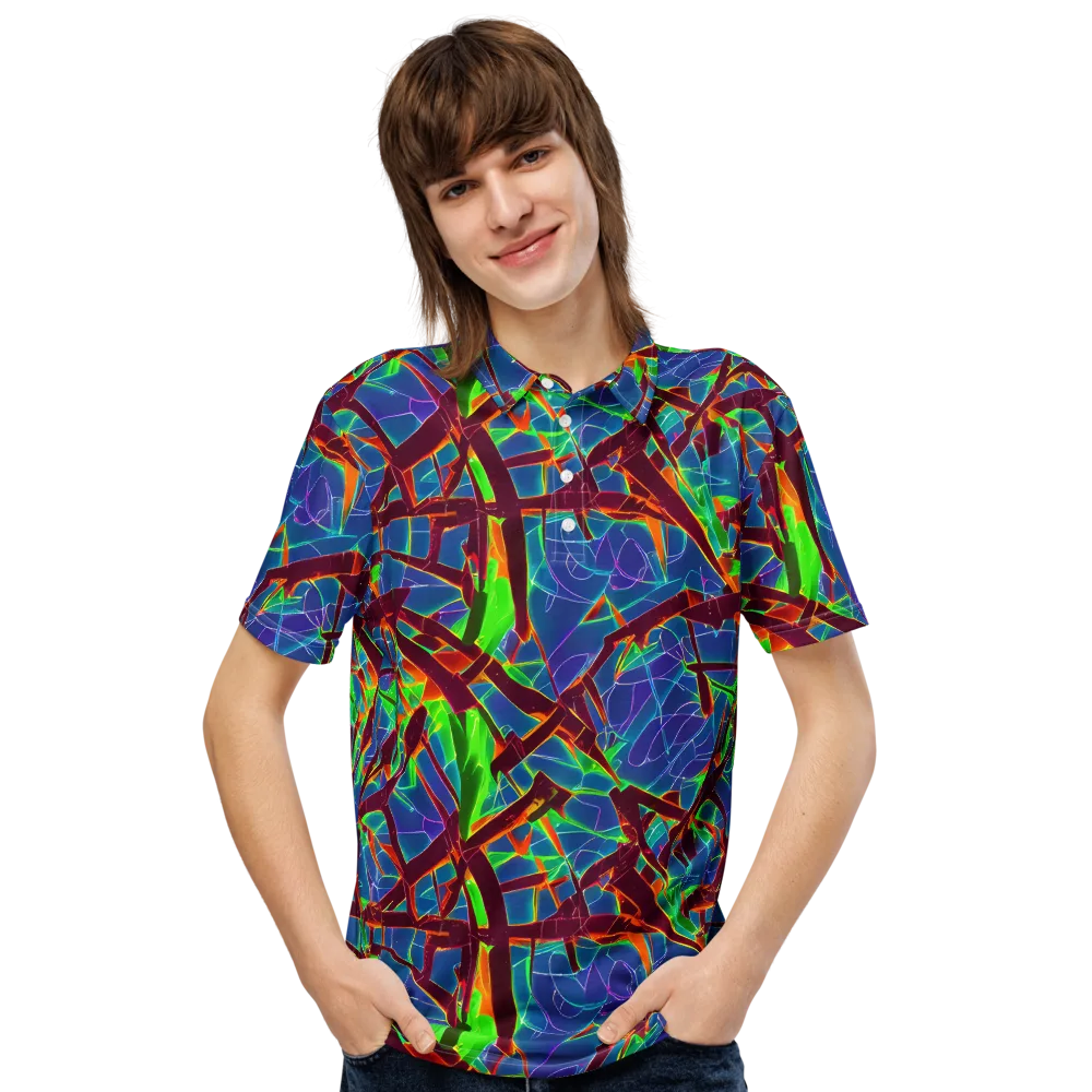 Luminous Crackle on Men's Slim Fit Polo Shirt — Front