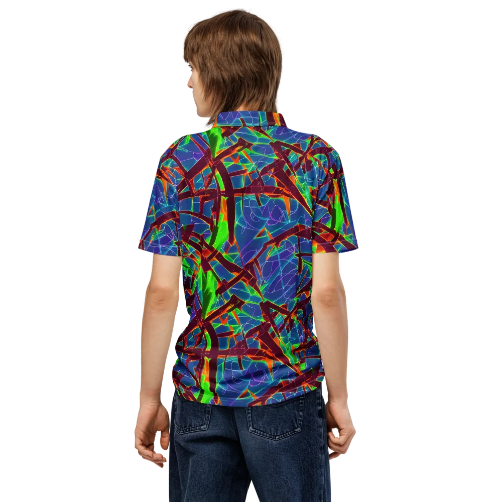 Luminous Crackle on Men's Slim Fit Polo Shirt — Back
