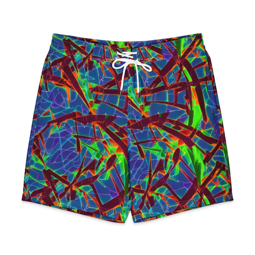 Luminous Crackle on Men's Board Shorts — Front
