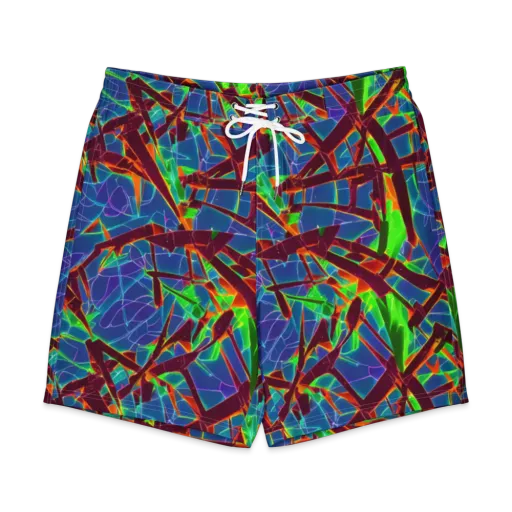 Luminous Crackle on a Men's Board Shorts