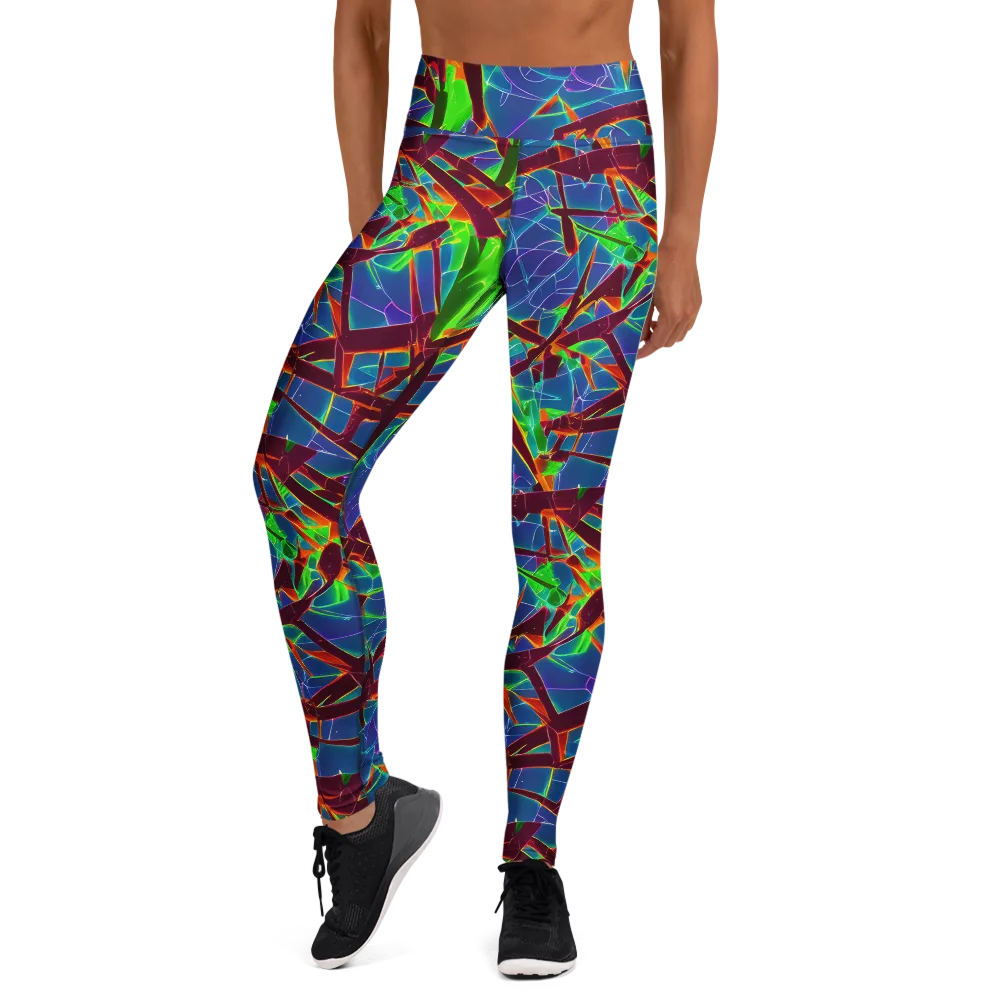 Luminous Crackle on Yoga Leggings — Front
