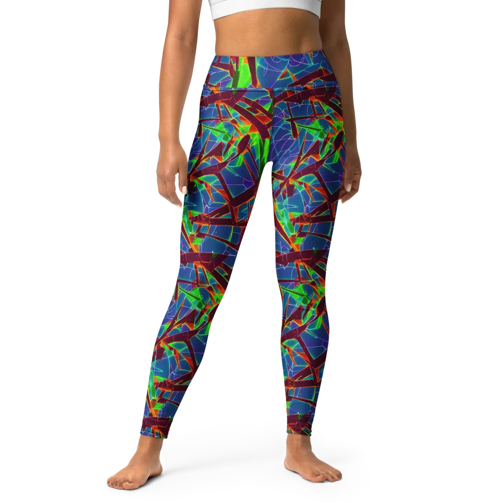 Luminous Crackle on Yoga Leggings — Front