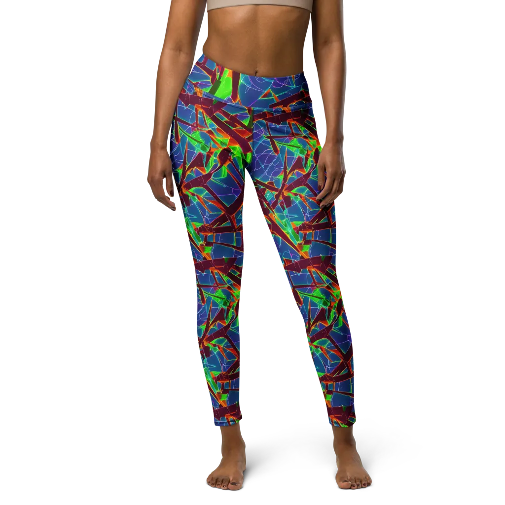 Luminous Crackle on Yoga Leggings — Front