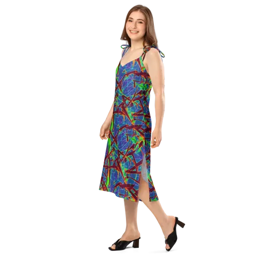 Luminous Crackle on a Slip Dress