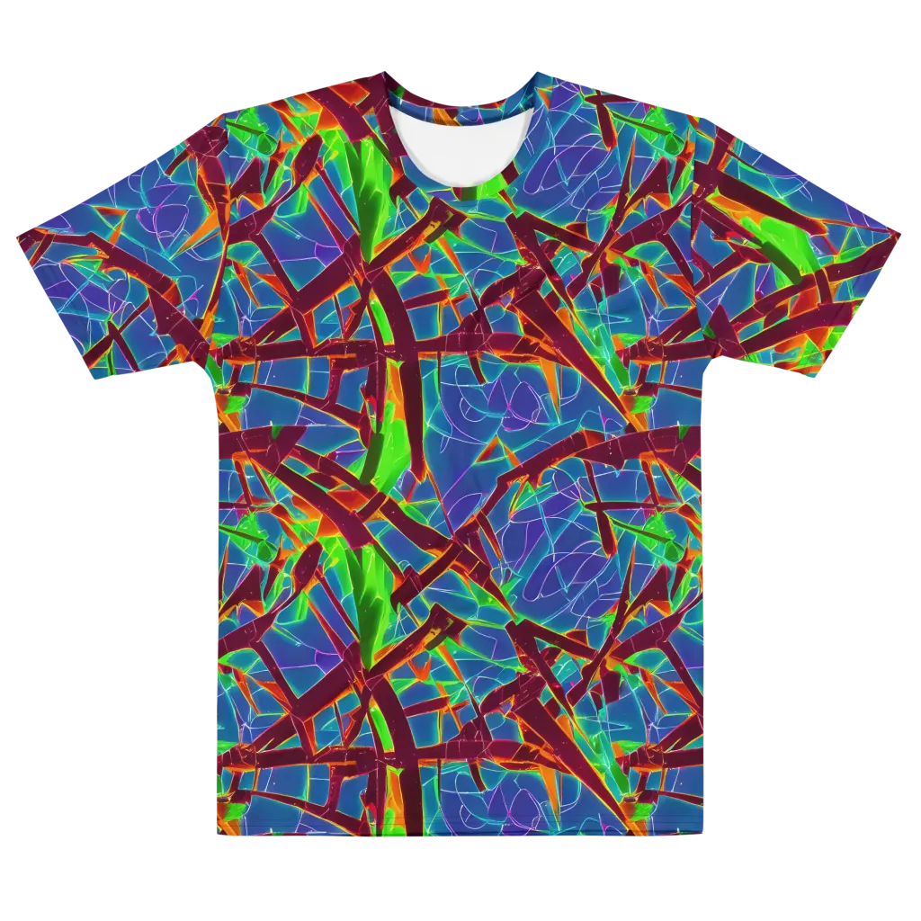 Luminous Crackle on Men's Cotton Crew Neck T-Shirt — Front