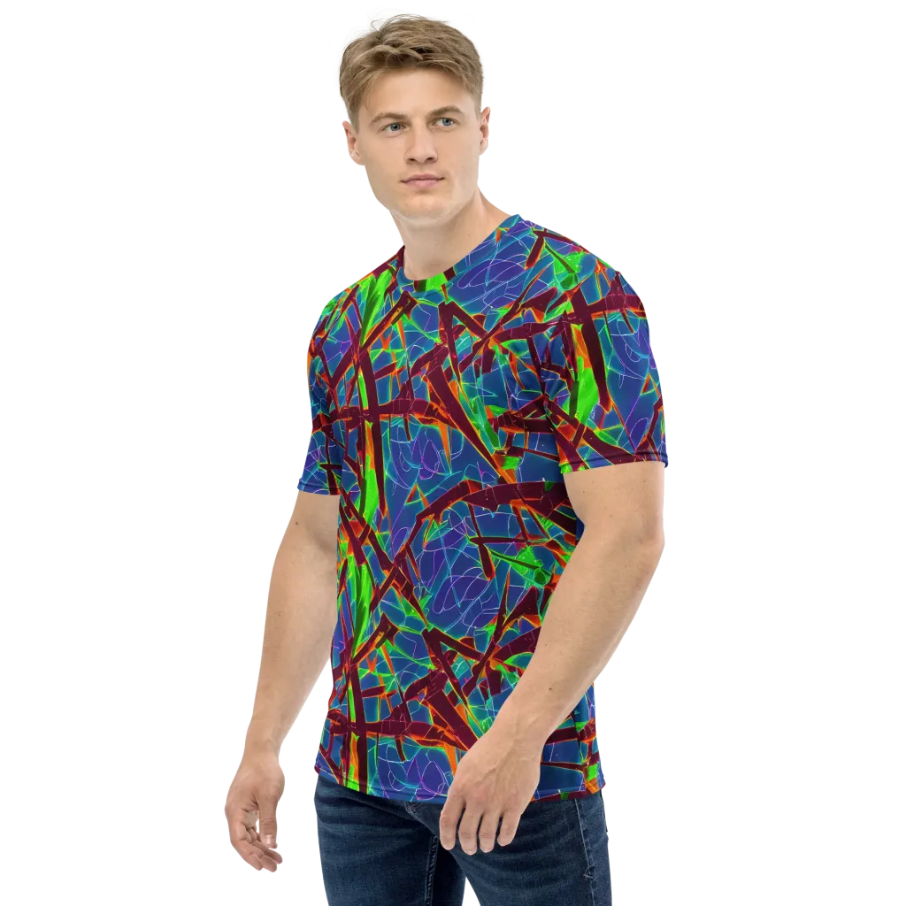 Luminous Crackle on Men's Crew Neck T-Shirt — Left