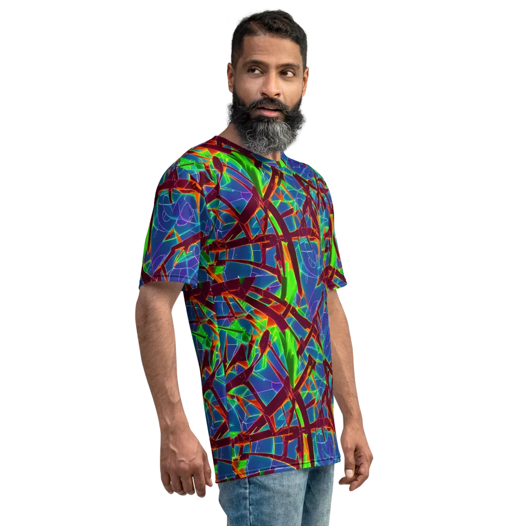 Luminous Crackle on Men's Crew Neck T-Shirt — Right