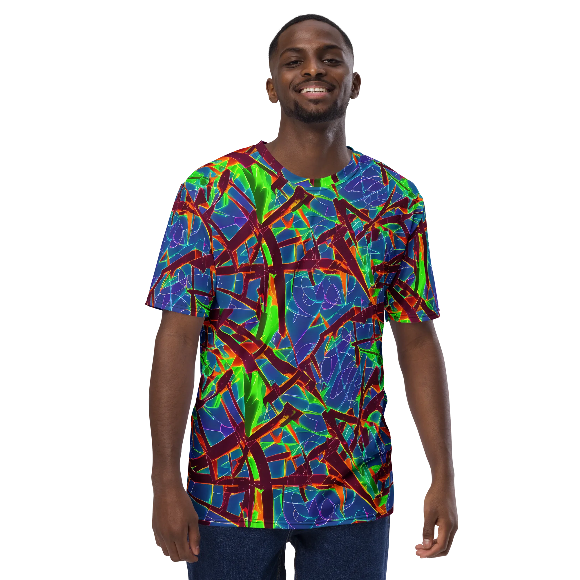 Luminous Crackle on Men's Crew Neck T-Shirt — Front