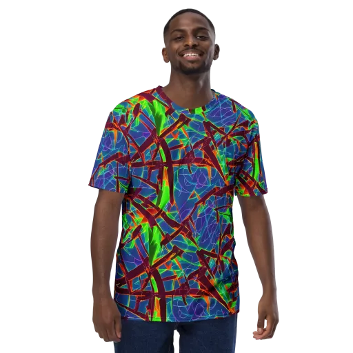 Luminous Crackle on a Men's Crew Neck T-Shirt