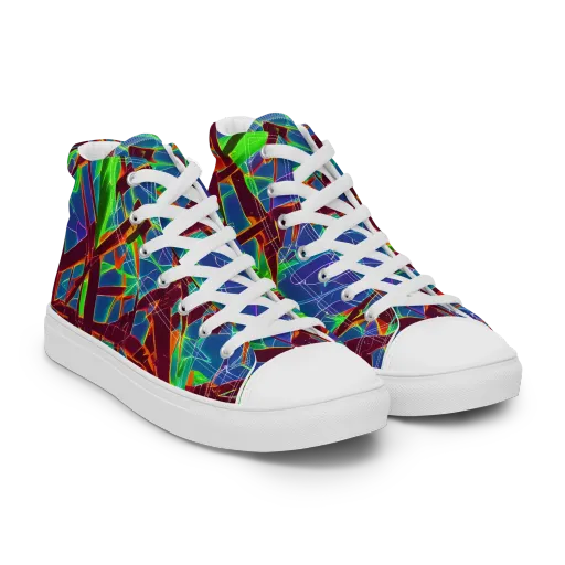 Luminous Crackle on a Men's High Top Canvas Shoes