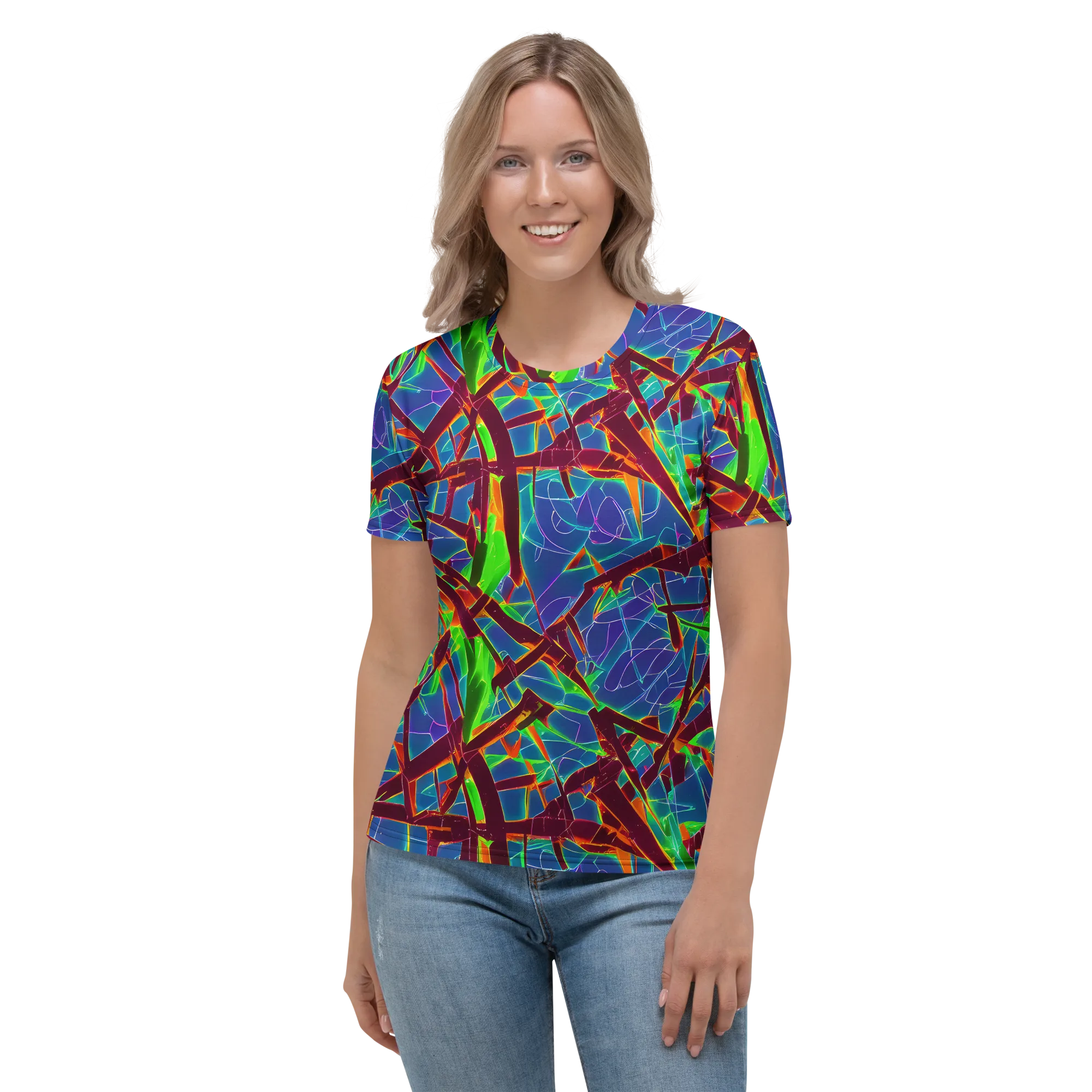 Luminous Crackle on Women's Crew Neck T-Shirt — Front