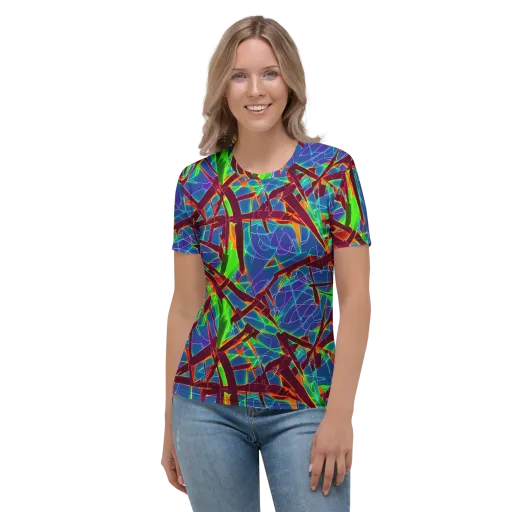 Luminous Crackle on a Women's Crew Neck T-Shirt