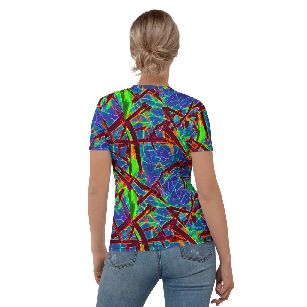 Luminous Crackle on Women's Crew Neck T-Shirt — Back
