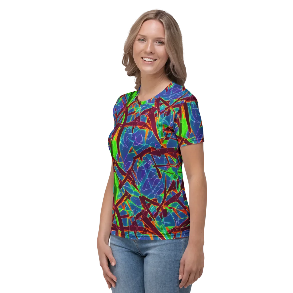 Luminous Crackle on Women's Crew Neck T-Shirt — Left
