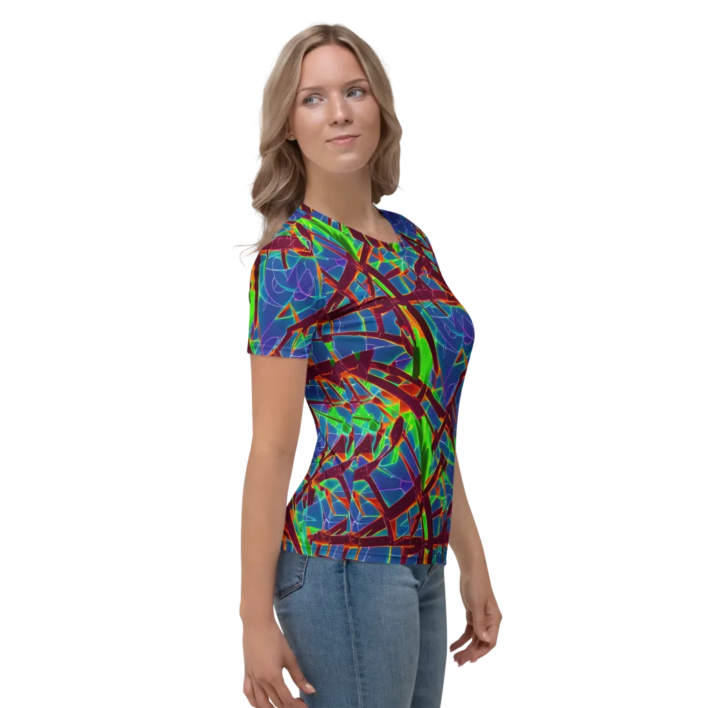 Luminous Crackle on Women's Crew Neck T-Shirt — Right