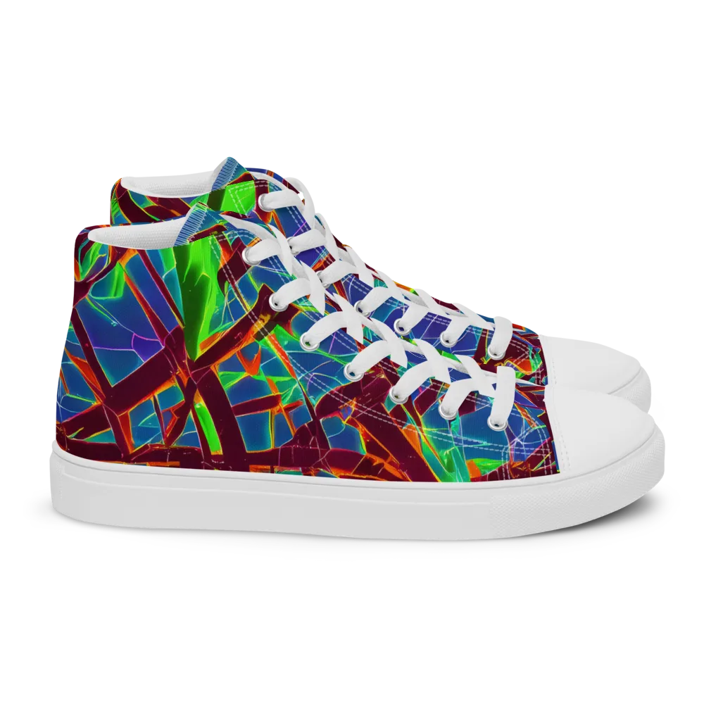 Luminous Crackle on Women's High Top Canvas Shoes — Right