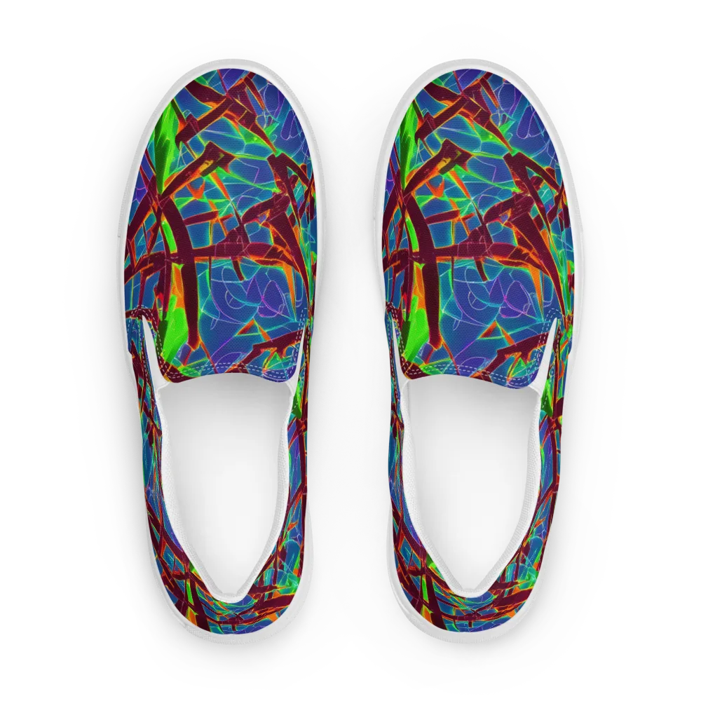 Luminous Crackle on Men's Slip-On Canvas Shoes — Front