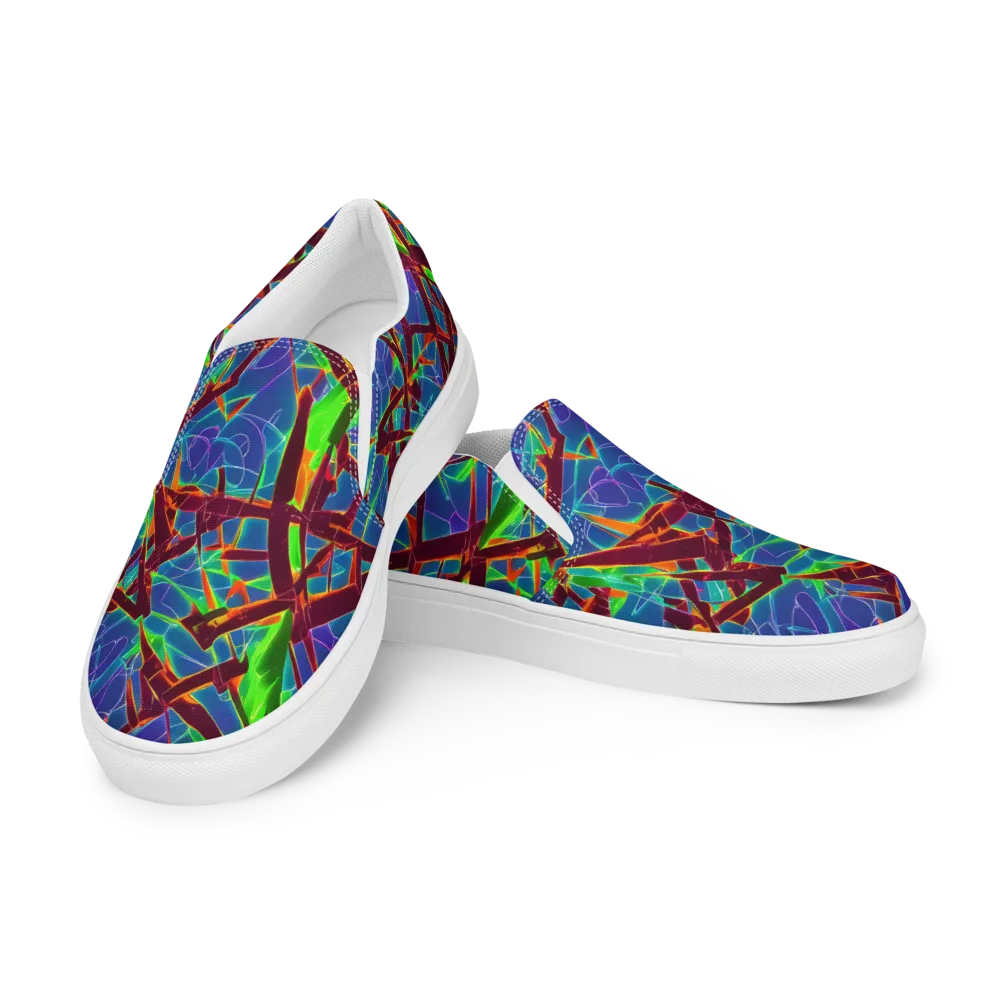 Luminous Crackle on Men's Slip-On Canvas Shoes — Left Front
