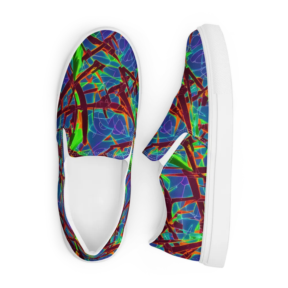 Luminous Crackle on Men's Slip-On Canvas Shoes — Front