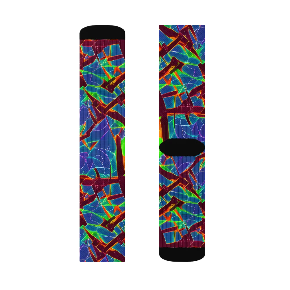 Luminous Crackle on Socks — Left Sock