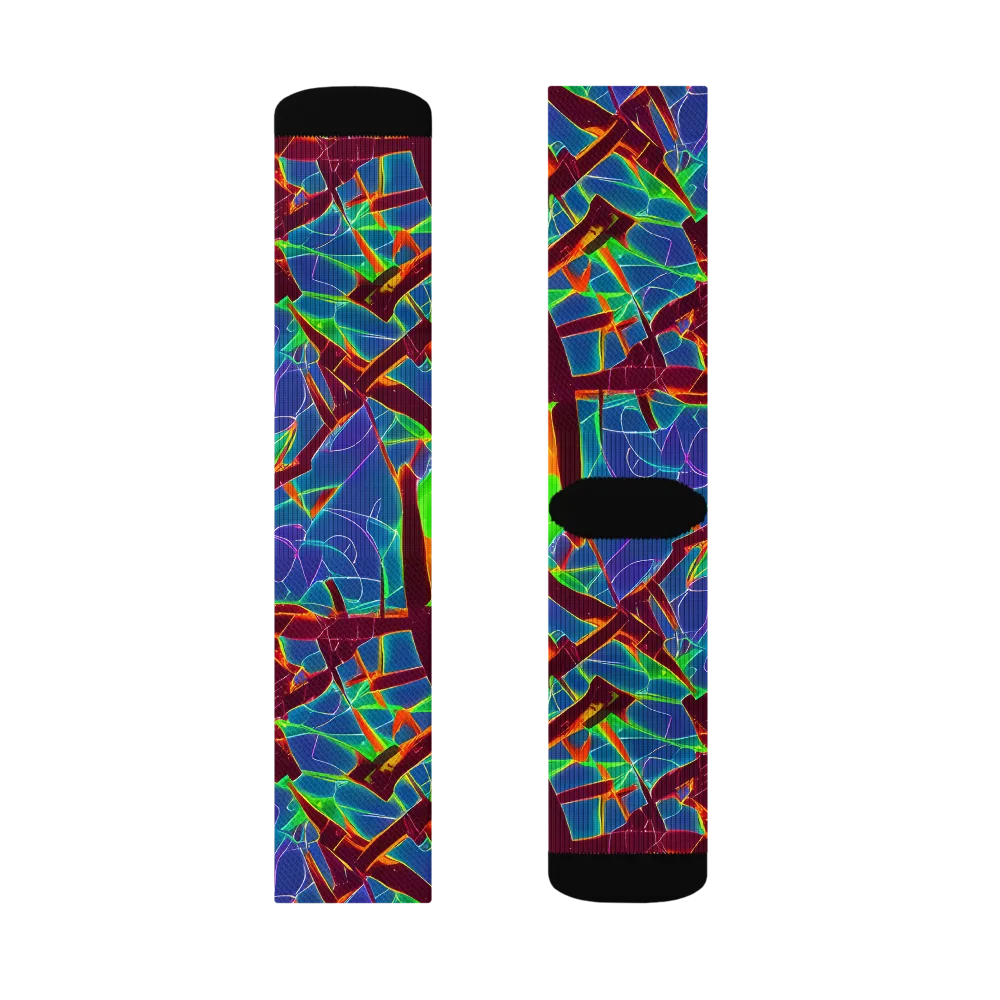 Luminous Crackle on Socks — Right Sock