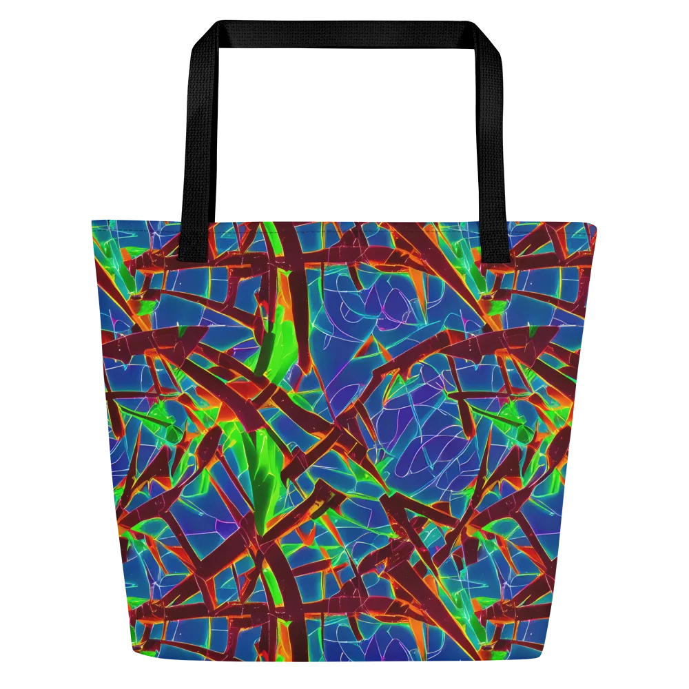 Luminous Crackle on Large Tote Bag W/ Pocket — Front