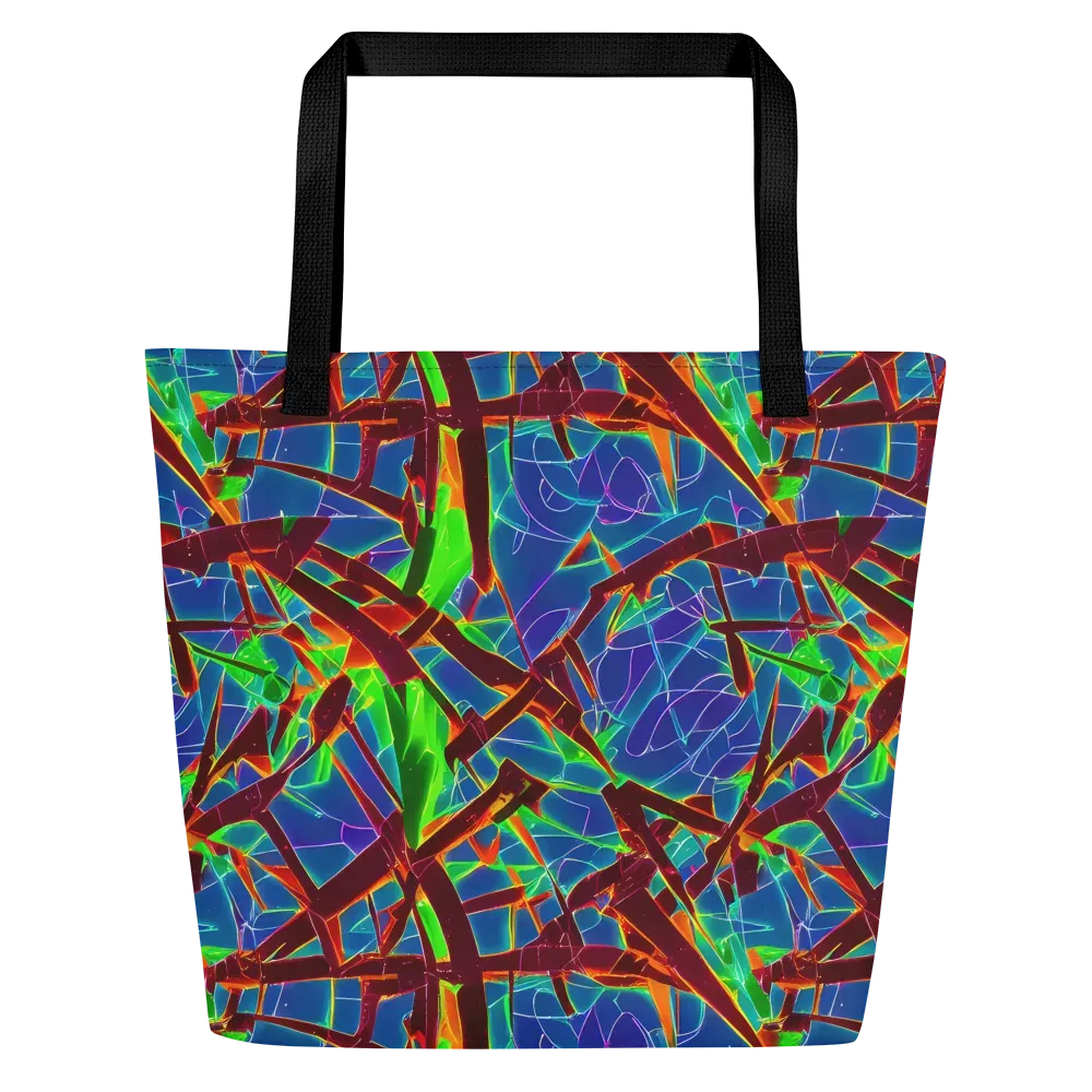 Luminous Crackle on Large Tote Bag W/ Pocket — Front