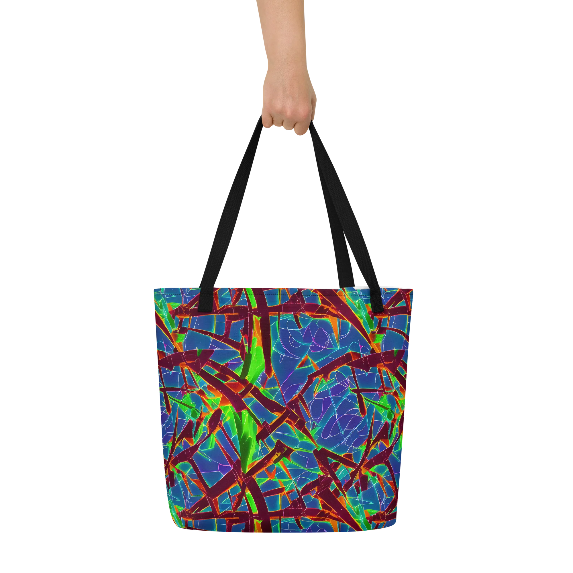 Luminous Crackle on Large Tote Bag W/ Pocket — Front