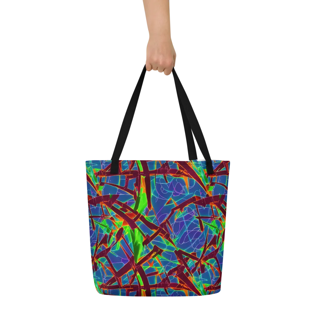 Luminous Crackle on Large Tote Bag W/ Pocket — Front