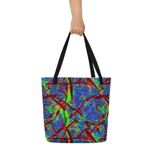 Luminous Crackle on a Large Tote Bag W/ Pocket
