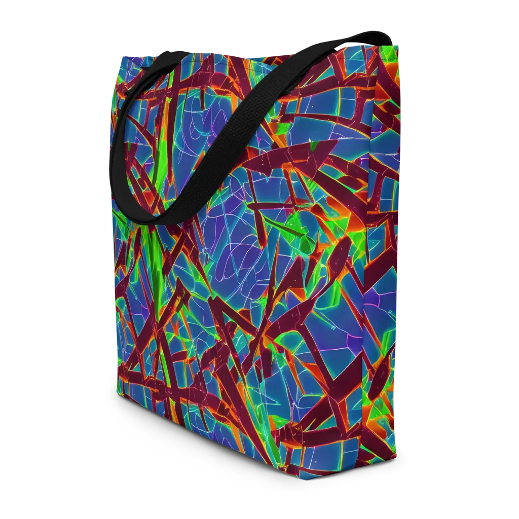 Luminous Crackle on Large Tote Bag W/ Pocket — Front