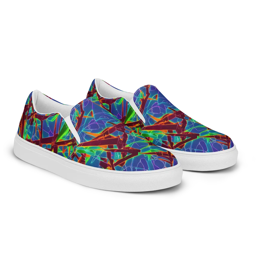 Luminous Crackle on Women's Slip-On Canvas Shoes — Right Front