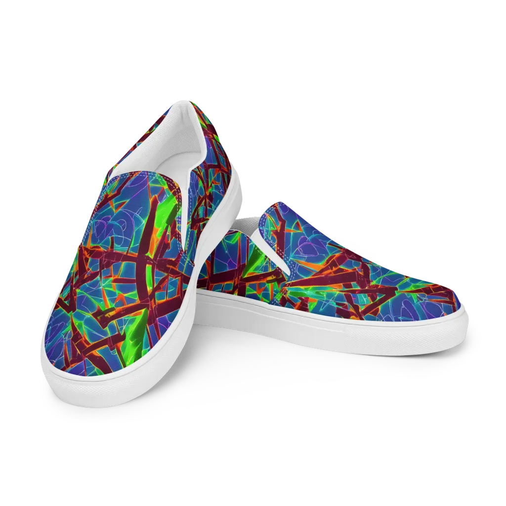 Luminous Crackle on Women's Slip-On Canvas Shoes — Left Front