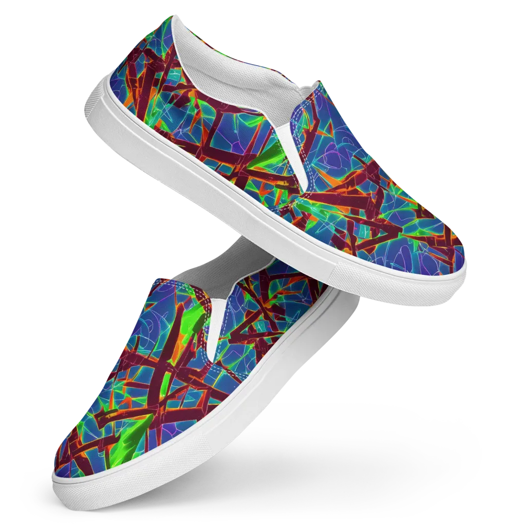 Luminous Crackle on Women's Slip-On Canvas Shoes — Front