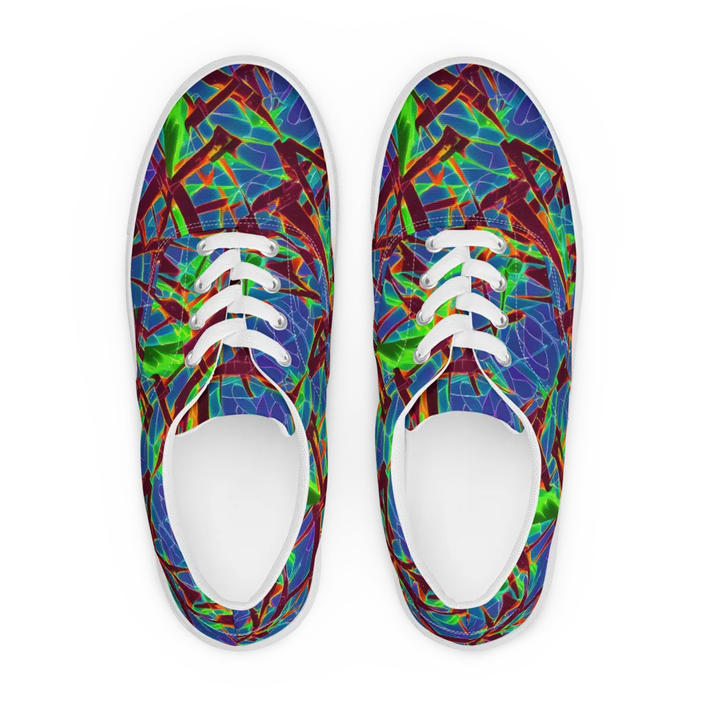 Luminous Crackle on Men's Lace-Up Canvas Shoes — Front