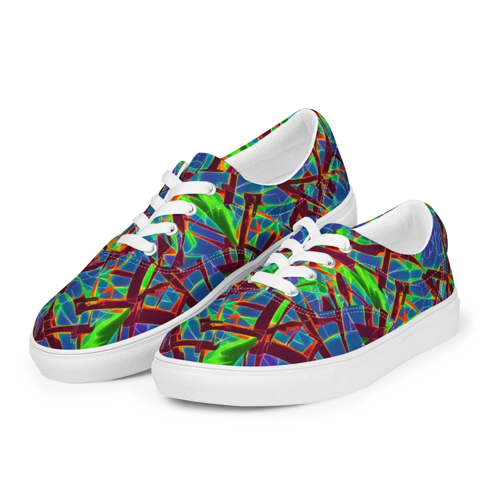 Luminous Crackle on Men's Lace-Up Canvas Shoes — Left Front