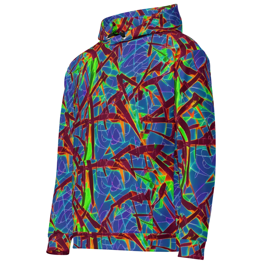 Luminous Crackle on Cotton Hoodie — Left Front