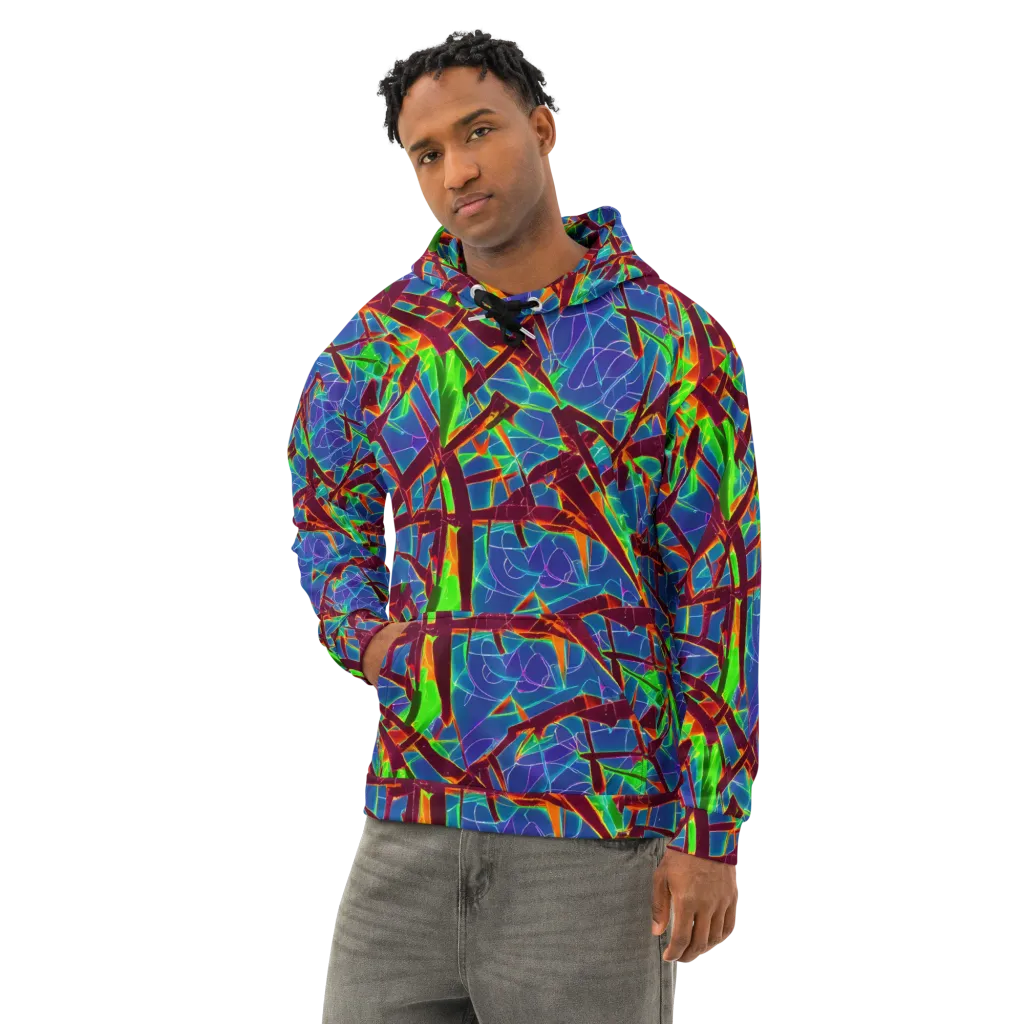 Luminous Crackle on Cotton Hoodie — Left Front