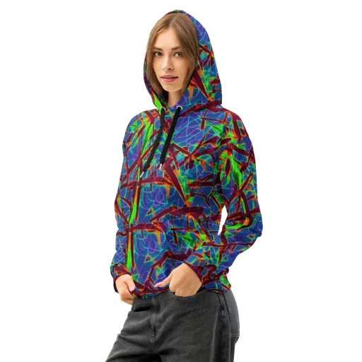 Luminous Crackle on a Cotton Hoodie