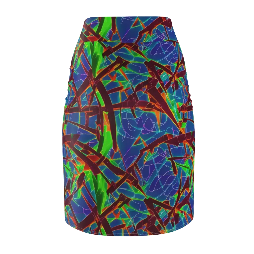 Luminous Crackle on Pencil Skirt — Back