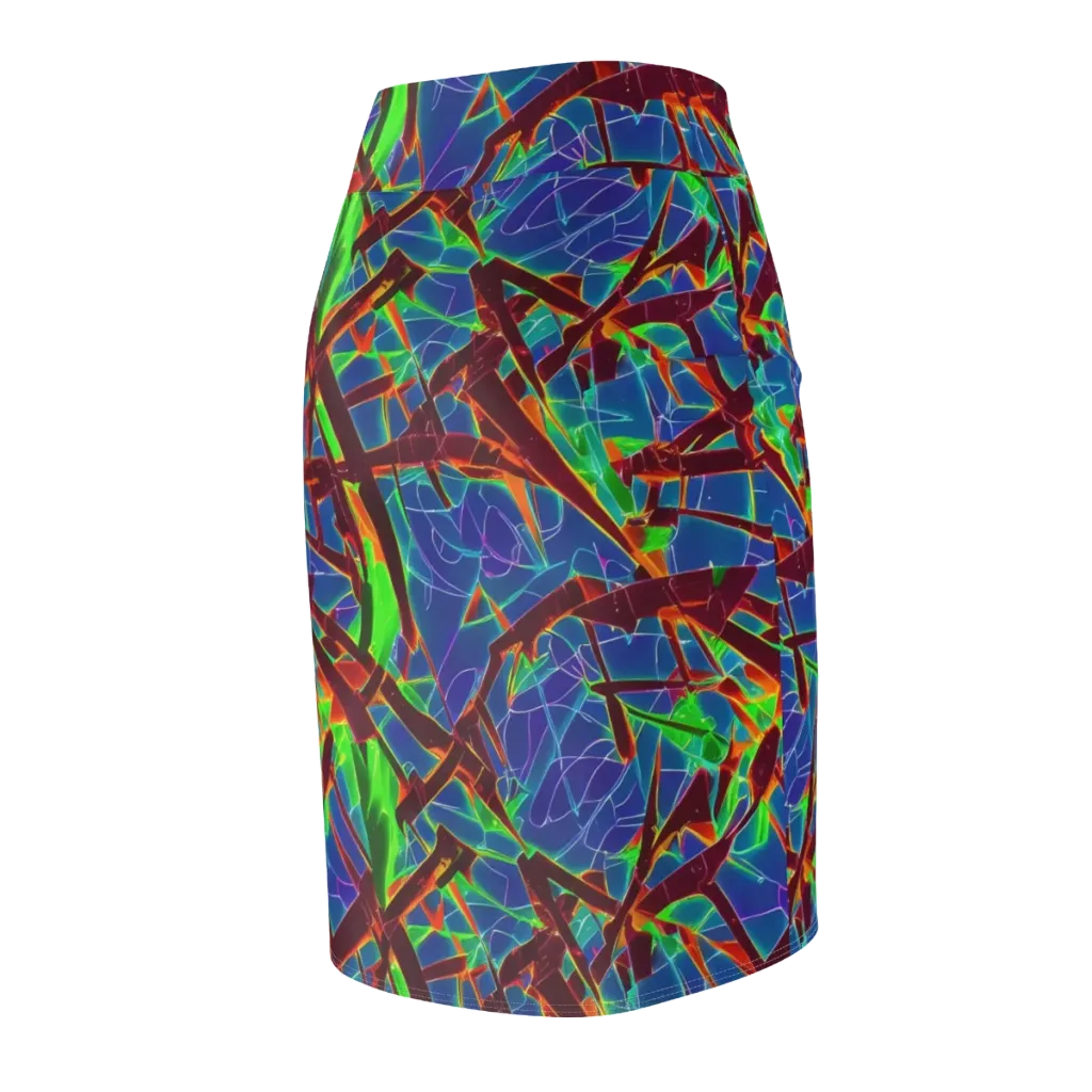 Luminous Crackle on Pencil Skirt — Back Side