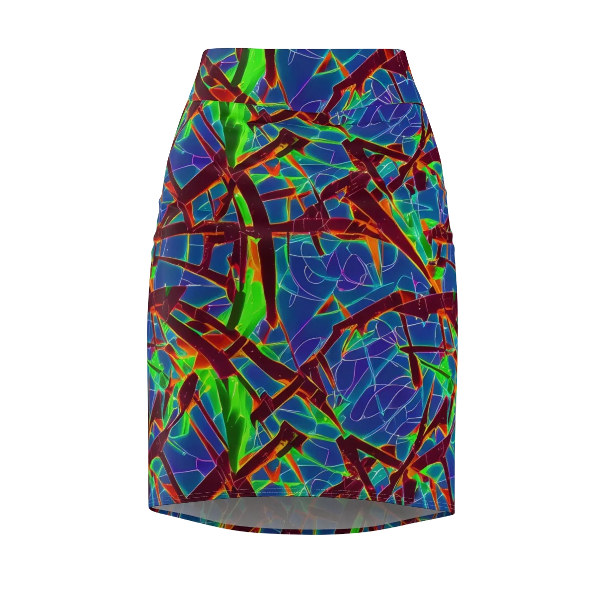 Luminous Crackle on Pencil Skirt — Front