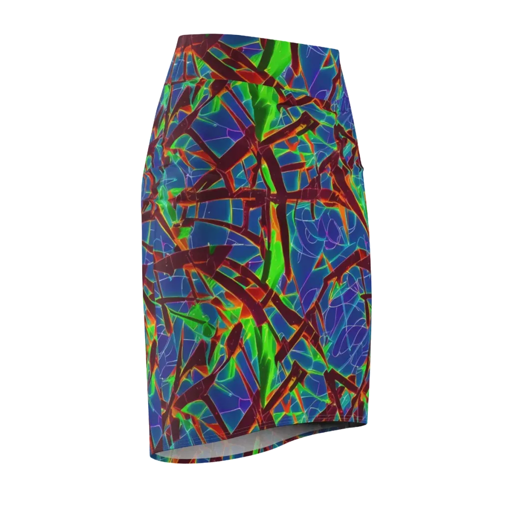 Luminous Crackle on Pencil Skirt — Front Side