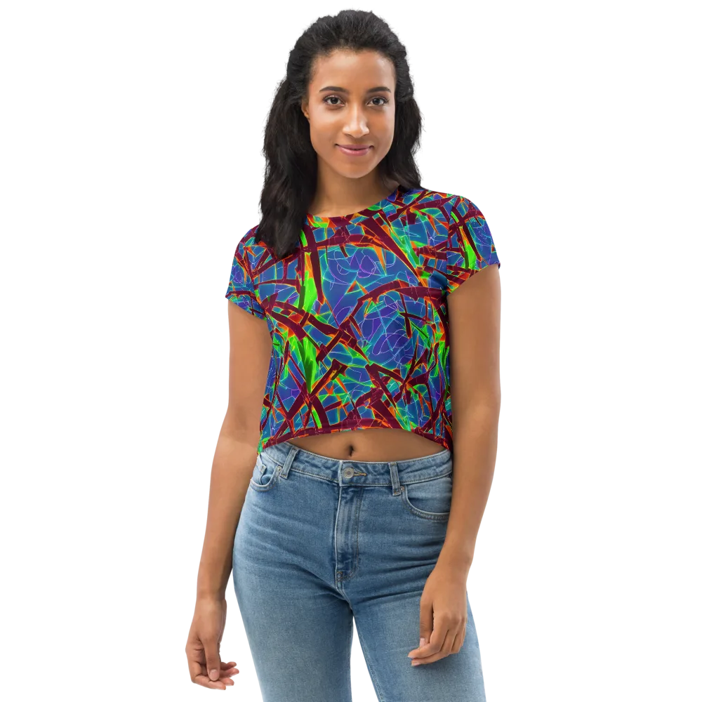 Luminous Crackle on Crop Tee — Front