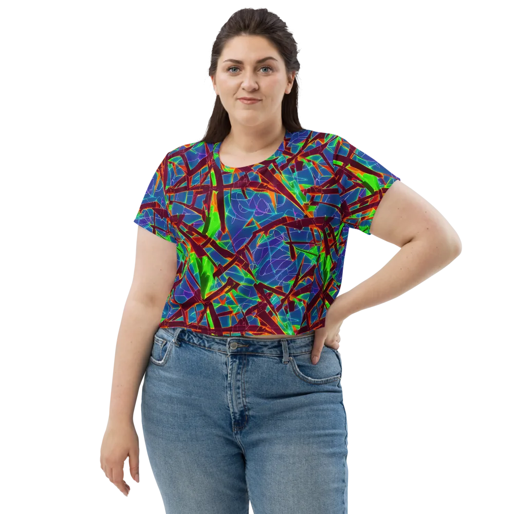 Luminous Crackle on Crop Tee — Front