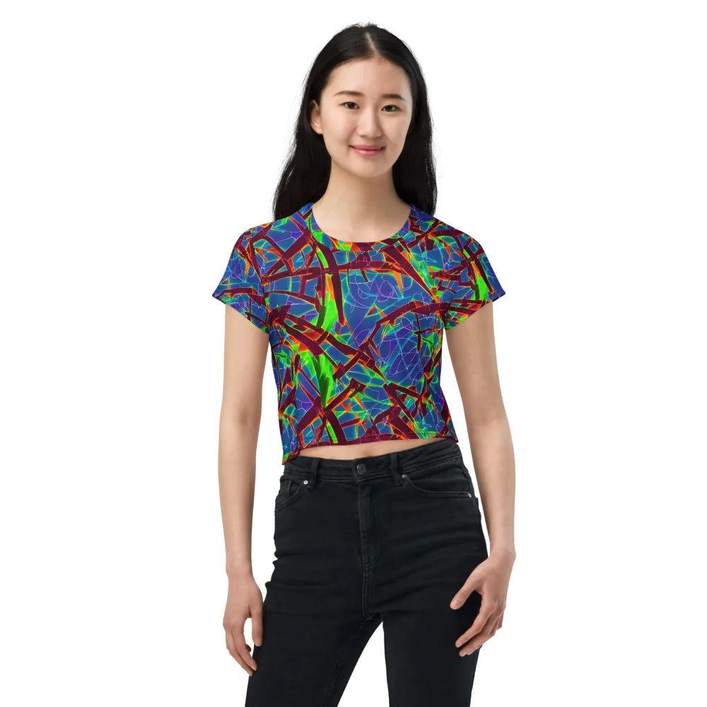 Luminous Crackle on Crop Tee — Front